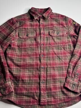 Orvis Shirt Mens M Red Plaid Flannel Button Up Long Sleeve Workwear Casual